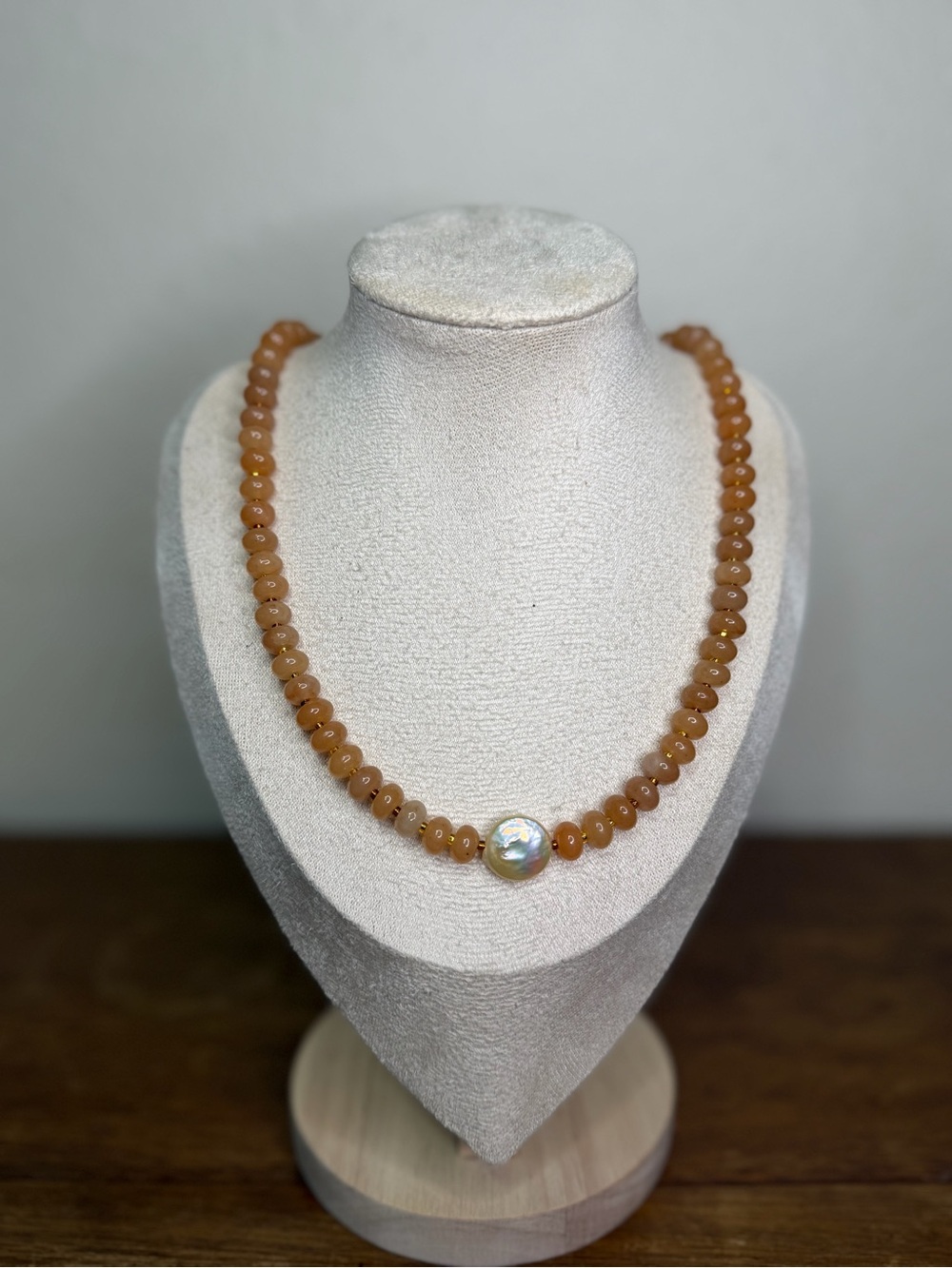 ARTISAN Red Appetite Beaded Necklace with Coin Pearl Accent